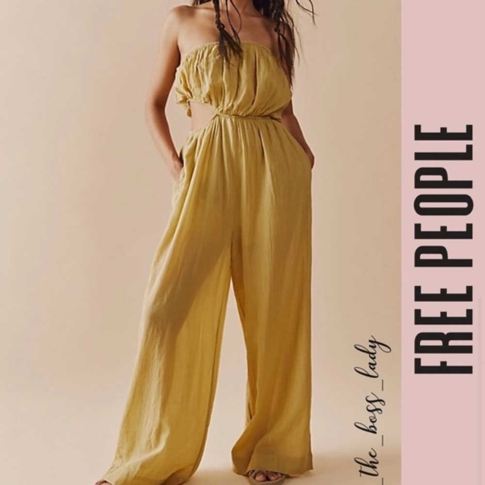 Free People Out for It Jumpsuit in Marigold